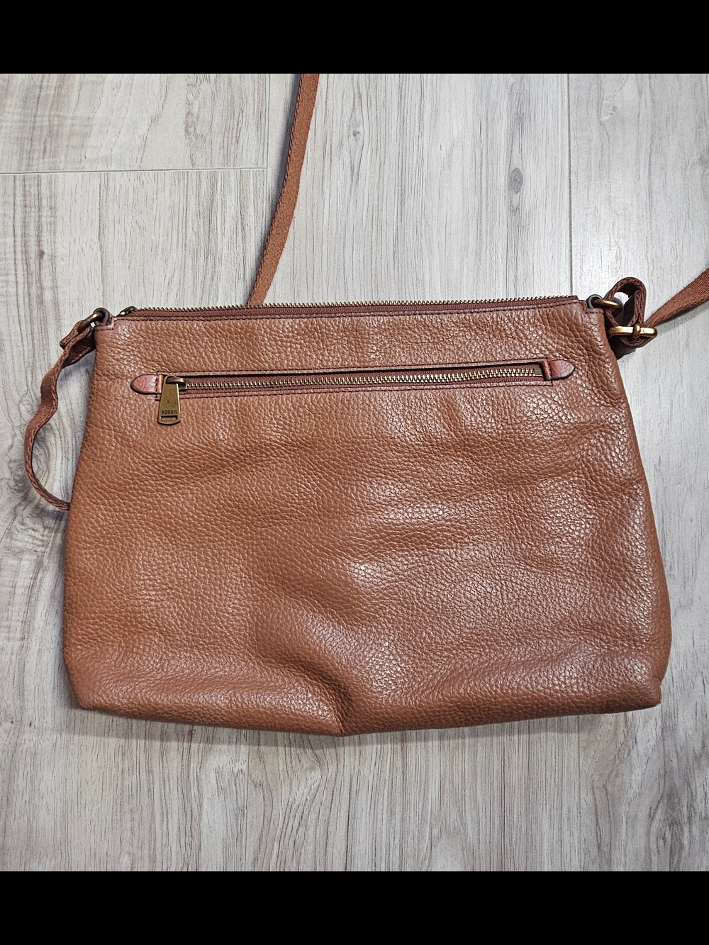 Fossil Two-Tone Tan and Brown Leather Crossbody Bag - Picture 10 of 10